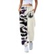 thumbnail image 1 of Pantalones deportivos con temática de Halloween para mujer, cómodos pantalones deportivos de dos tonos con diseño de estampado de calabaza y murciélago, 1 of 4