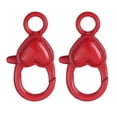 thumbnail image 4 of Abbraccia 2 Pieces Lobster Clasp Lobster Claw Clasp DIY Heart Shape, Cute Keyring Buckle Hook for Purse Keychain, Sewing Charms Keyring Red, 4 of 10