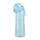 thumbnail image 5 of Botella de agua con sabor de 650 ml con pajita para beber más taza reutilizable de agua (azul), 5 of 9