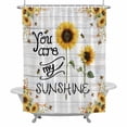 thumbnail image 2 of Farmhouses Sunflowers Shower Curtain for Bathroom Decor, You Are My Sunshine Floral Wood Grain Waterproof Fabric Shower Curtain, 36"x78" Set with 12 Hooks, 2 of 9