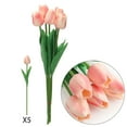 thumbnail image 3 of Spencer 20Pcs Pink Artificial Tulips Flowers Real Touch Fake Tulips for Wedding Bouquets Arrangement Valentine's Day Party Room Decor, 3 of 6