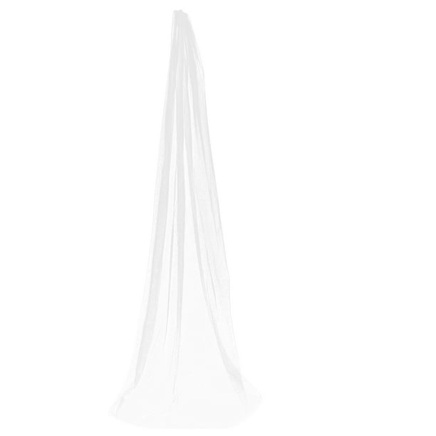 Velo de novia largo y brillante con peine, 300 cm, largo catedral, de tul blanco brillante, ideal para novias y ceremonias románticas.