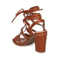 thumbnail image 3 of New Women Wild Diva Jamie-34 PU Open Toe Caged Lace Up Chunky Heel Sandal, 3 of 5