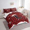 thumbnail image 3 of Homewish Black Red Buffalo Twin Bedding Sets 7-Piece for Teen, Cute Initial L Letter Bedding Comforter Set, Merry Christmas Reversible Sheet Sets, Luxury Bedroom Decor, 3 of 7