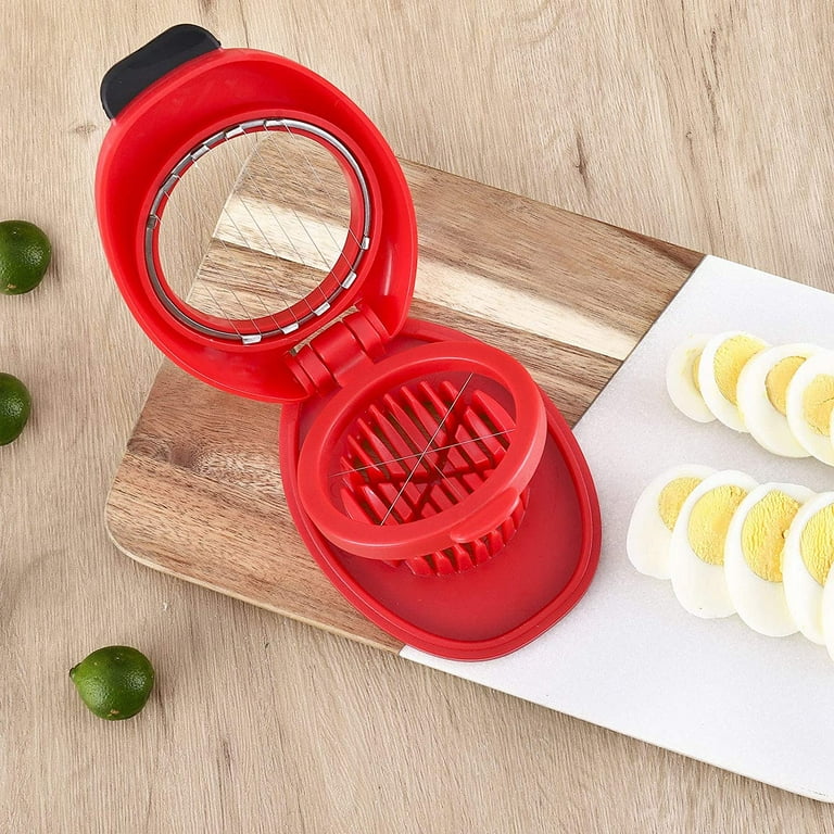 Egg Slicer for Hard Boiled Eggs,Easy to Cut Egg into Slices, Wedge and  Dices, Sturdy ABS Body with Stainless Steel Wires,Non-slip Feet,Dishwasher