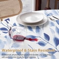 thumbnail image 4 of Blue Leaf Round Tablecloth 60 inches Gradient Abstract Plants Watercolor Leaves Waterproof Oil-Proof Table Cloth Round Table Cover for Holiday Party Picnic Dinner Decor Indoor and Outdoor Use, 4 of 9