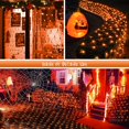 thumbnail image 3 of JMEXSUSS Orange Solar Halloween Lights Outdoor, 320 LED 9.8ft x 6.6ft Solar Net Lights Outdoor Waterproof, Solar Lights with 8 Modes Remote for Halloween Decorations, 3 of 6