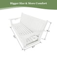 thumbnail image 5 of HDPE 3-Seater Porch Swing, 5-ft Bench Swing with Foldable Cup Holders,18/8 Stainless Steel Hardware, High Backrest and Deep Contoured Seat (White, 5-feet), 5 of 6