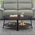 thumbnail image 6 of Roundhill Furniture Anze Living Room Contemporary Oval Wood Shelf Coffee Table in Charcoal Finish, 6 of 7