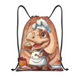 thumbnail image 1 of Saiise Dinosaur Baking Delight Pattern Sports Drawstring Backpack - String Swim Gym Bag with Wet Proof Pocket for Women&Men-Medium, 1 of 6