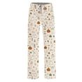 thumbnail image 4 of QWKLEAJ Halloween Pajama Pants Women Loose Wide Leg Lounge Pants Elastic Waist Sleepwear Holiday Party Bottoms Novelty Print Trousers Cozy Home Wear Fall Autumn Nightwear, 4 of 5