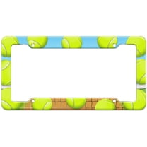 Tennis Ball Court Pattern License Plate Frame