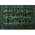 thumbnail image 1 of Ahgly Company Machine Washable Indoor Rectangle Persian Turquoise Blue Traditional Area Rugs, 8' x 12', 1 of 4