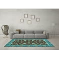 thumbnail image 3 of Ahgly Company Indoor Rectangle Oriental Light Blue Modern Area Rugs, 3' x 5', 3 of 4