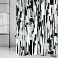 thumbnail image 3 of Black and White Shower Curtain, Abstract Modern Ombre Art Painting Graffiti Machine Washable Waterproof Fabric for Bathroom Decor Bathtub with Hooks 72x72, 3 of 6