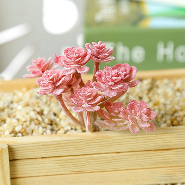Mini Plastic Succulent Plant Fake Flower Garden Artificial Floral Desert Decor