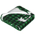 thumbnail image 2 of Bingfone Christmas tree green plaid Print Flannel Fleece Blanket Throw Blanket for Bed,Sofa,Couch,Travel,Camping(80"x60" ), 2 of 8