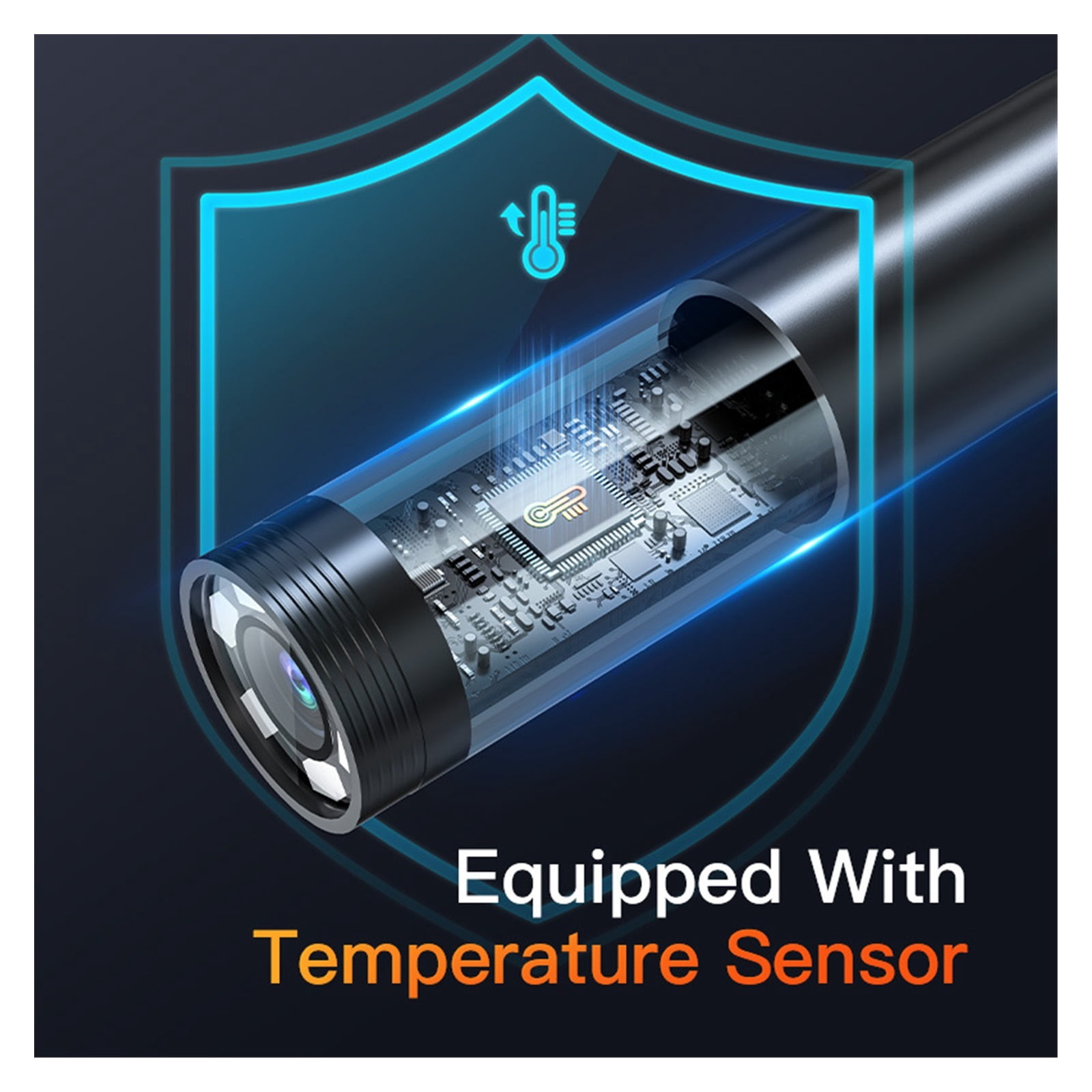 Industrial Endoscope 360° Auto Rotation Camera 360 Degree Steering Dual Lens 5'' Screen Inspection Borescope Rigid Cable ,Stunning Clarity