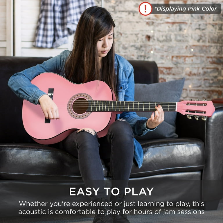 Best Choice Products 38in Beginner Acoustic Guitar Starter Kit w/ Gig Bag, Strap, Extra Strings - Natural Best Choice Products 38in Beginner Acoustic Guitar Starter Kit w/ Gig Bag, Strap, Extra Strings - Natural
