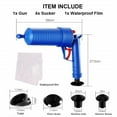 thumbnail image 5 of Power Toilet Plunger Set Drain Clog Remover Tool Drain Snake Tub Drain Cleaner Opener Air Drain Blaster Gun Bellows Plunger for Sink Bath Toilets Bathroom Shower Kitchen Clogged Pipe Bathtub, 5 of 5