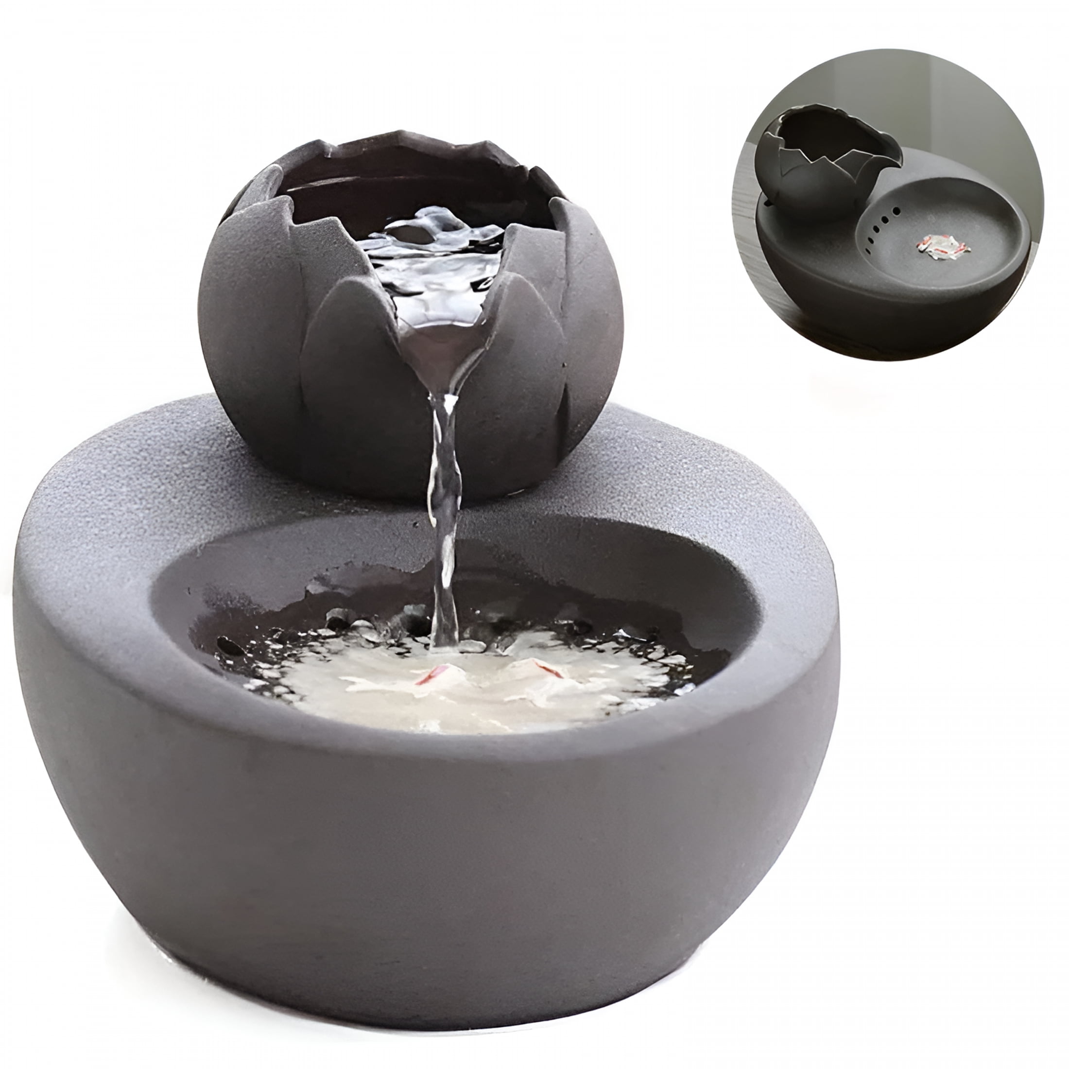 ACDANC Cat Fountain Ceramic Pet Water Dispenser Vertical Cats Drinking Fountains, Automatic Circulation Filters Water Water Fountains for Cats Indoor