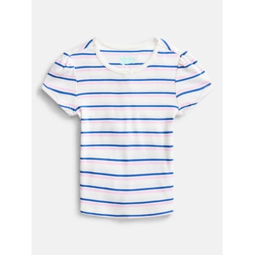 Wonder Nation Girls Baby Tee with Short Sleeves, Sizes 4-10