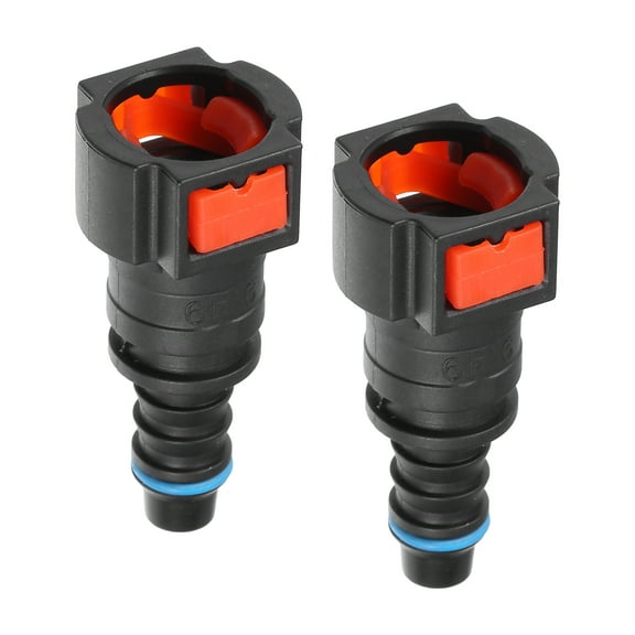 Unique Bargains Car Fuel Line Hose Quick Release Connector Straight 3/8" 9.49mm SAE to 5/16" 8mm Hose Red 2 Pcs