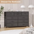 thumbnail image 3 of 10 - fabric - cajón mesa de TV cómoda: entertainment center con wood top, ample almacenamiento, anti - tip safety, adjustable feet para up to 55 - pulgada tvs, 47.2 - pulgada de anchura, negra, 3 of 6