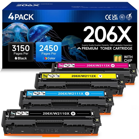 206X Toner Cartridge Compatible for HP 206X 206A W2110X W2110A for laserjet Pro MFP M283fdw M283cdw M282nw M255dw M255 M283 Printer