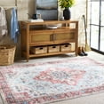 thumbnail image 2 of SAFAVIEH Martha Stewart Sunny Medallion Machine Washable Area Rug, Red/Blue, 6' x 6' Square, 2 of 11