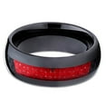 thumbnail image 3 of Silly Kings 8mm Black & Red Ceramic Wedding Ring Custom Handmade Comfort Fit Unisex Mens Womens Band, 3 of 3