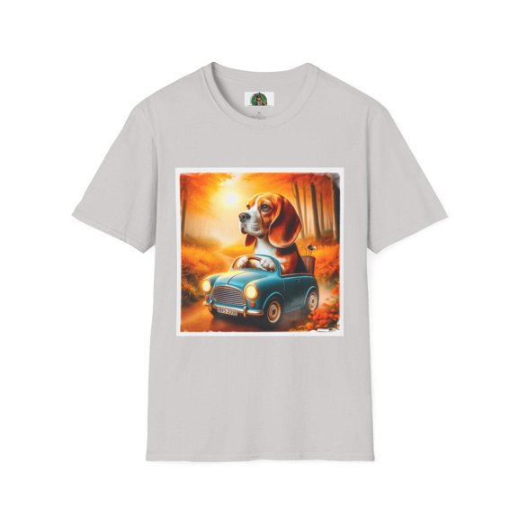 Graphic Tee - Wacky Beagle Dog Driving Tiny Car Print