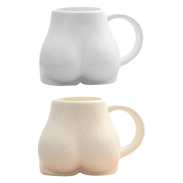 2 Uds 300ml Taza de de Cerámica Mujer Cuerpo Trasero Leche Decoración Ornamento Regalos