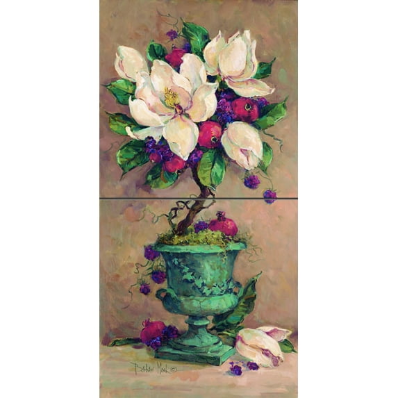 Tile Mural Kitchen Backsplash - BM-Magnolia Topiary II - by Barbara Mock