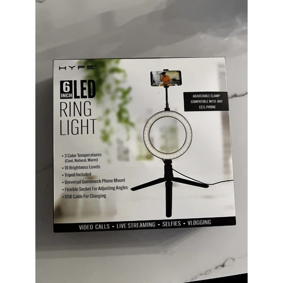 RHEA- Hype 6" Inch Led Ring Light Brand New Free Shipping 10 Brightness Levels
