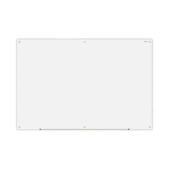 Universal Frameless Glass Marker Board, 72" x 48", White -UNV43234
