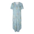 thumbnail image 3 of Vestido de Manga Corta para las Mujeres, Vestido Casual de Cuello en V de Bolsillo de Impresión de Moda Sexy Hecho de Poliéster Ligero para el Verano, Vestido de Verano para las Mujeres, 3 of 5