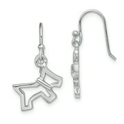 Sterling Silver Rhodium-plated Dog Dangle Earrings