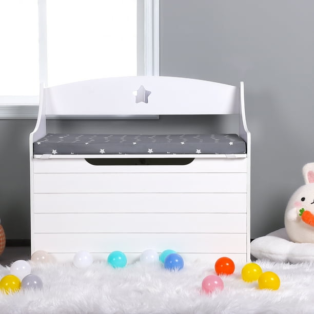 Shininglove Wooden Toy Box with Seat, 200L Large Storage with