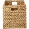 thumbnail image 4 of Casafield 13" x 13" Water Hyacinth Storage Baskets, Natural - Set of 2 Collapsible Cube Organizers, Woven Bins for Bathroom, Bedroom, Laundry, Pantry, Shelves, 4 of 8