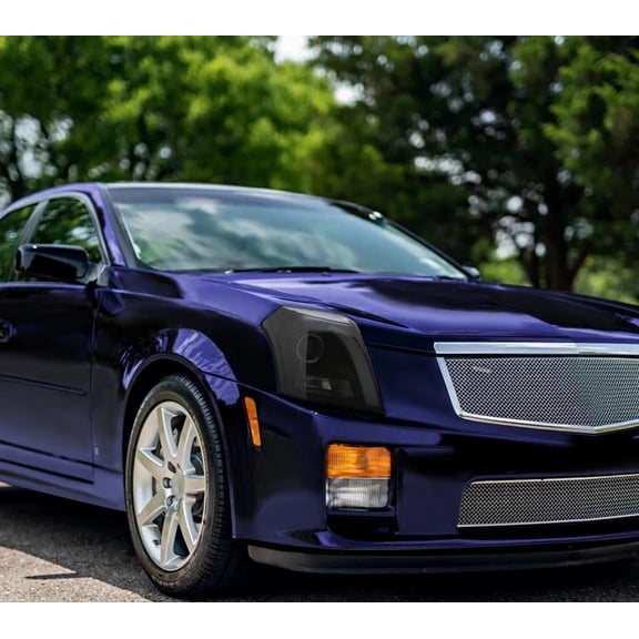 Fit 2003-2007 Cadillac CTS Black Smoke Halo Projector Headlights LED Sequential