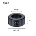 thumbnail image 2 of 4 Pack Set Screw Collars 5/8" Bore Carbon Steel Shaft Collars, 1-1/8" OD, 1/2" Width Axle Collar Clamp, Black Oxide, 2 of 5