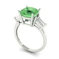 thumbnail image 2 of Three-Stone Engagement Ring for Women - 3ct Simulated Green Diamond in 18K White Gold Promise Ring, 2 of 6