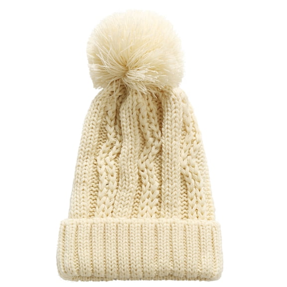 SSLR Adult Winter Pom Pom Beanie Hats for Men Women Knitted Warm Cap Outdoor