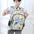 thumbnail image 6 of FORMRS Unisex School Backpack 17" Student Travel Bag with Laptop Compartment, Blue Wildflower Pattern, 6 of 7