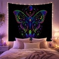thumbnail image 2 of Cosmic Moth with Crystals and Planet Against Black Void, Mystical Psychedelic for Astronomy Fans, Celestial Space Art, Halloween Gift, Tapestry Wall Hanging for Bedroom and Dorm Room, 2 of 7