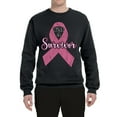 thumbnail image 2 of Wild Bobby Pink I'm A Breast Cancer Survivor Breast Cancer Awareness Unisex Crewneck Sweatshirt, Black, Small, 2 of 6