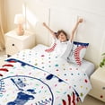 thumbnail image 3 of Erosebridal Navy Blue Dripping Baseball Stitch & Batter Silhouette Graphic Twin Bedding, Sport Graphic Duvet Cover Set for Boys And Girls Kids,Super Cozy Room Decor,2pcs,No Comforter, 3 of 6