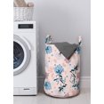 thumbnail image 3 of Floral Laundry Bag, Flowers and Motifs on a Blush Tone Background, Hamper Basket with Handles Drawstring Closure for Laundromats, 13" x 19", Blush Blue Grey, by Ambesonne, 3 of 4