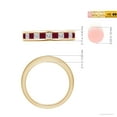 thumbnail image 4 of ANGARA Natural Channel Square Ruby and Diamond Half Eternity Ring in 14K Yellow Gold for Women (Size-2.4mm) | July Birthstone, Birthday, Anniversary, Jewelry Gift for Women | Natural Ruby Ring, 4 of 9